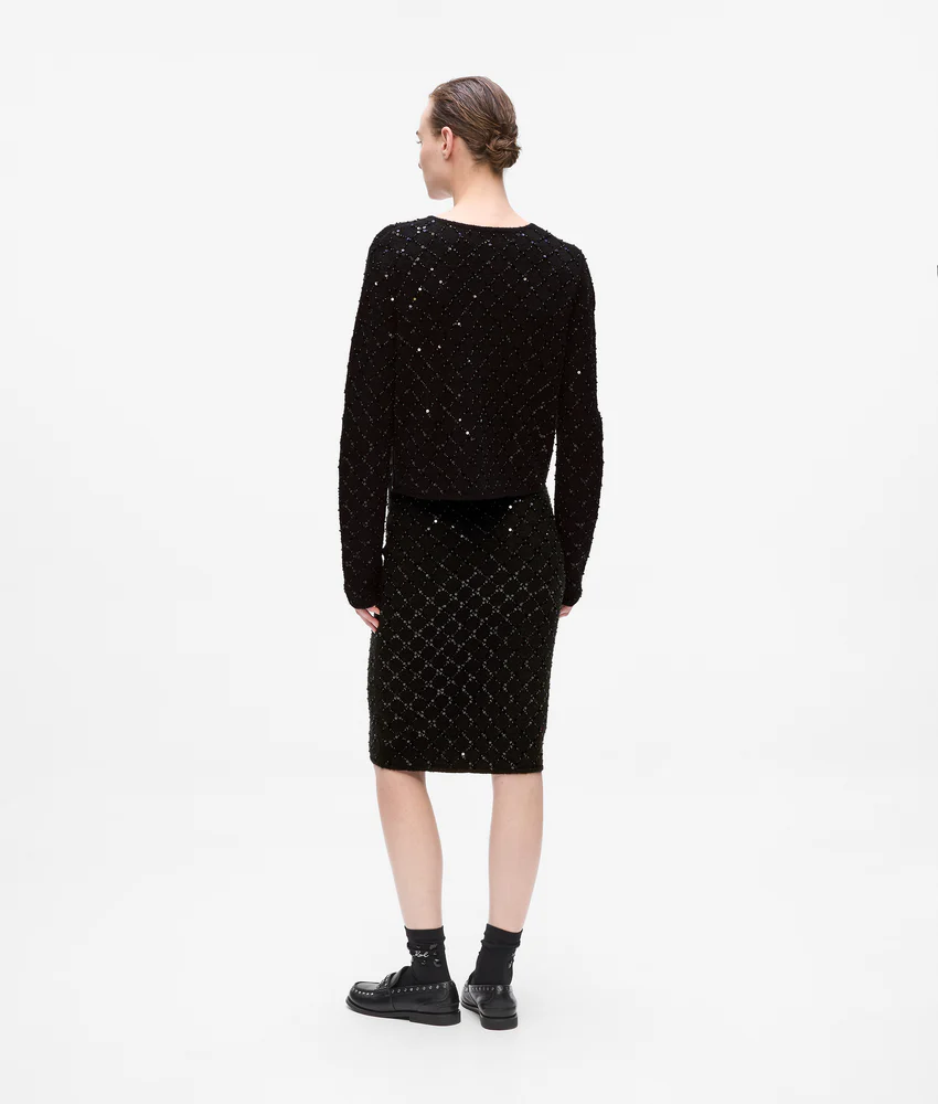 Sequin knit skirt