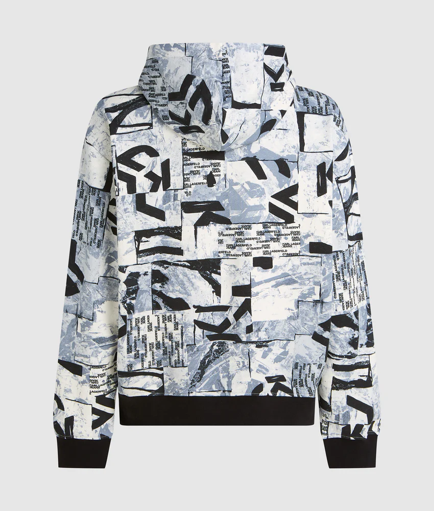 Relaxed all-over monogram hoodie