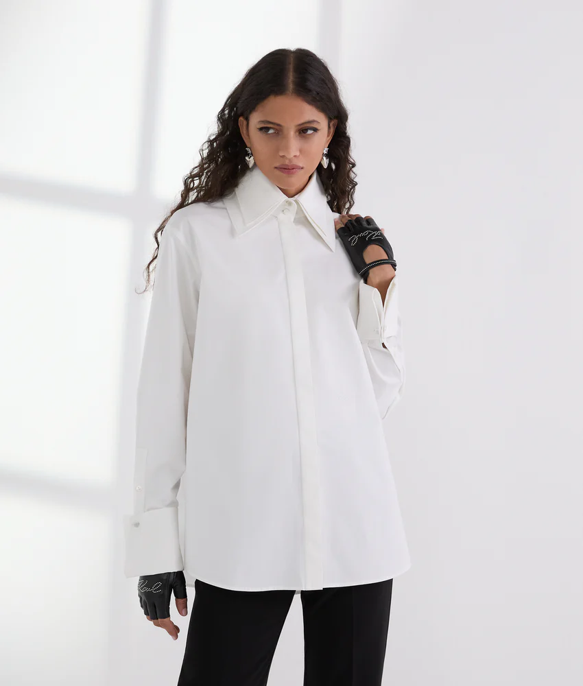 DOUBLE COLLAR POPLIN SHIRT