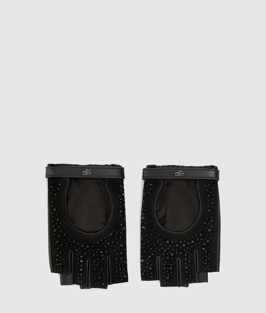 K/Autograph rhinestone fingerless gloves