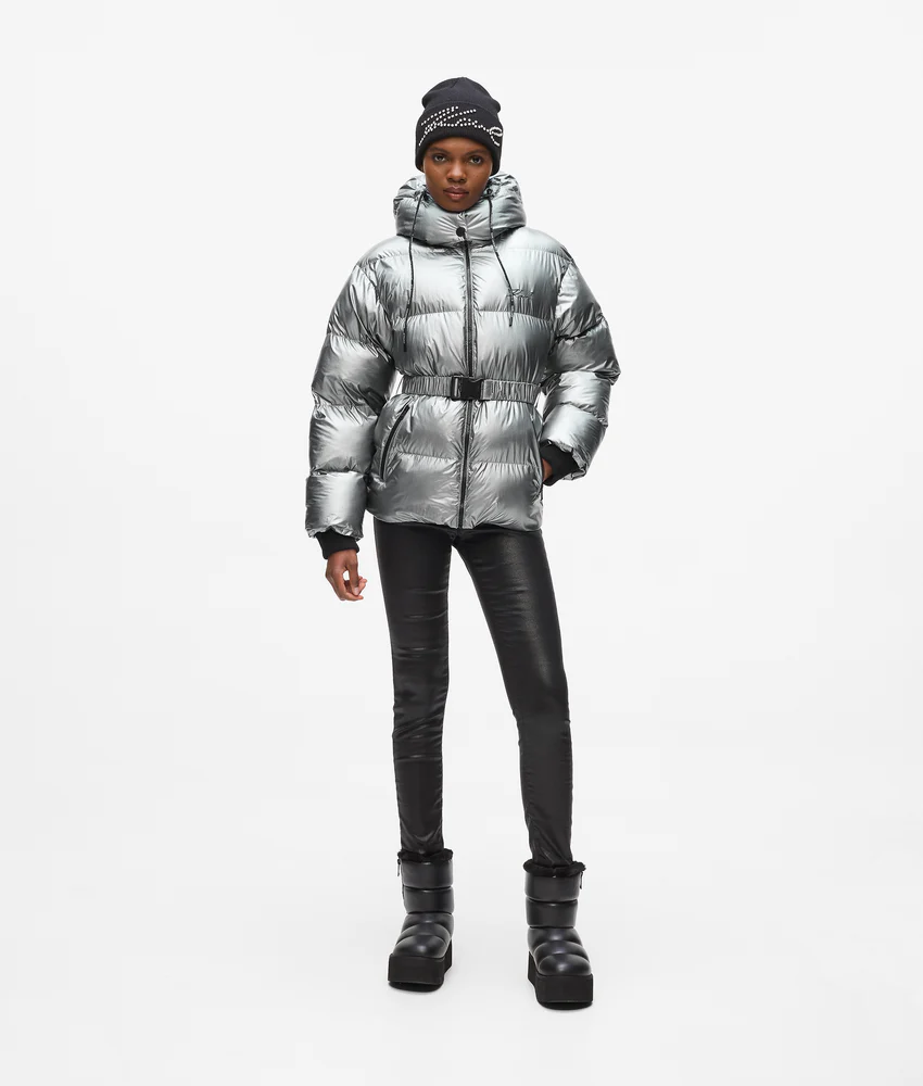 Metallic puffer jacket