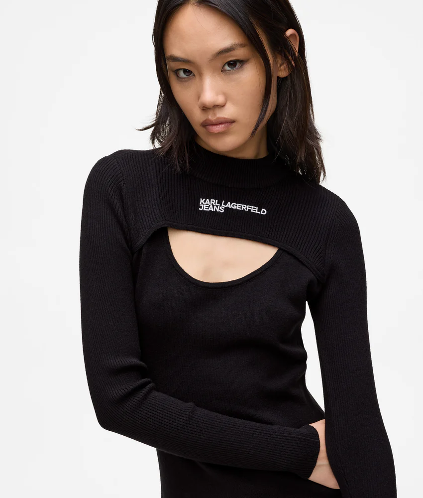 Cut out knit dress