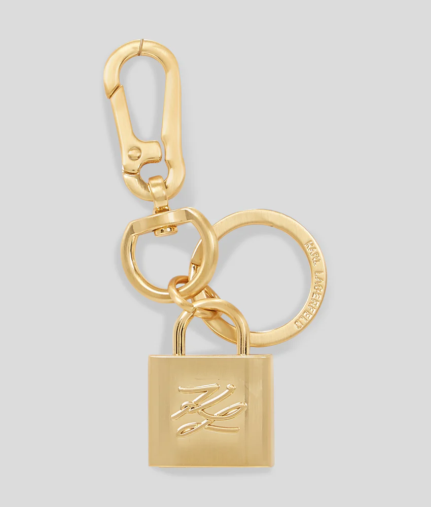 K/AUTOGRAPH PADLOCK KEYCHAIN