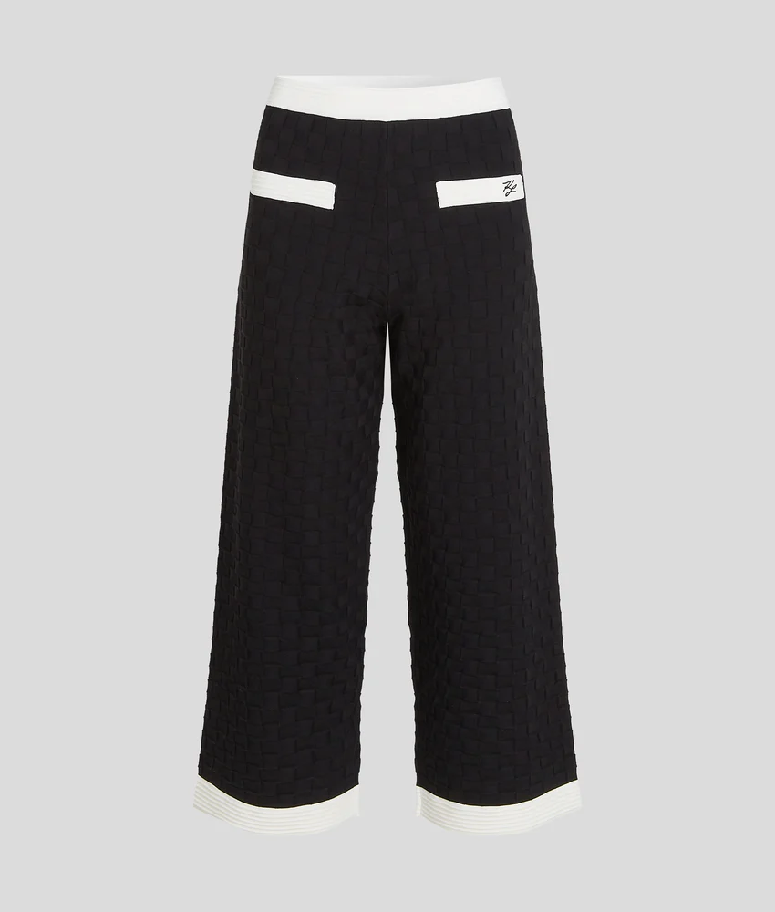 CONTRAST PIPING KNITTED PANTS