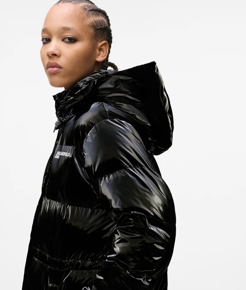 Long shiny puffer jacket