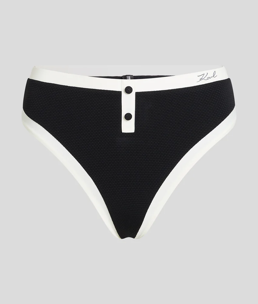 MONOCHROME HIGH-WAIST BIKINI BOTTOMS