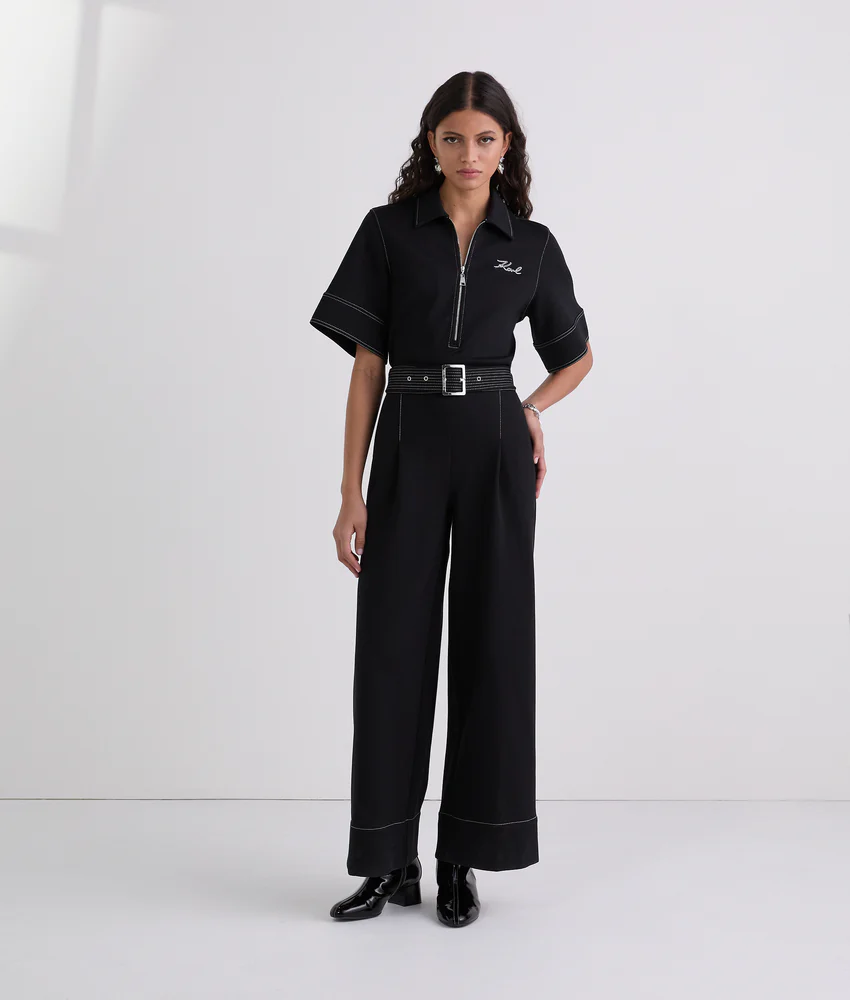 CONTRAST STITCH JUMPSUIT