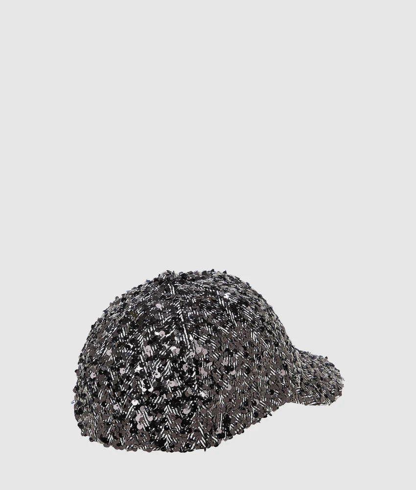 K/Signature sequin cap