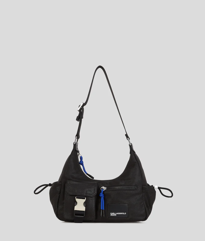 UTILITY COATED DENIM SHOULDER BAG