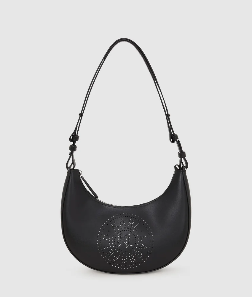 K/Circle studded moon shoulder bag
