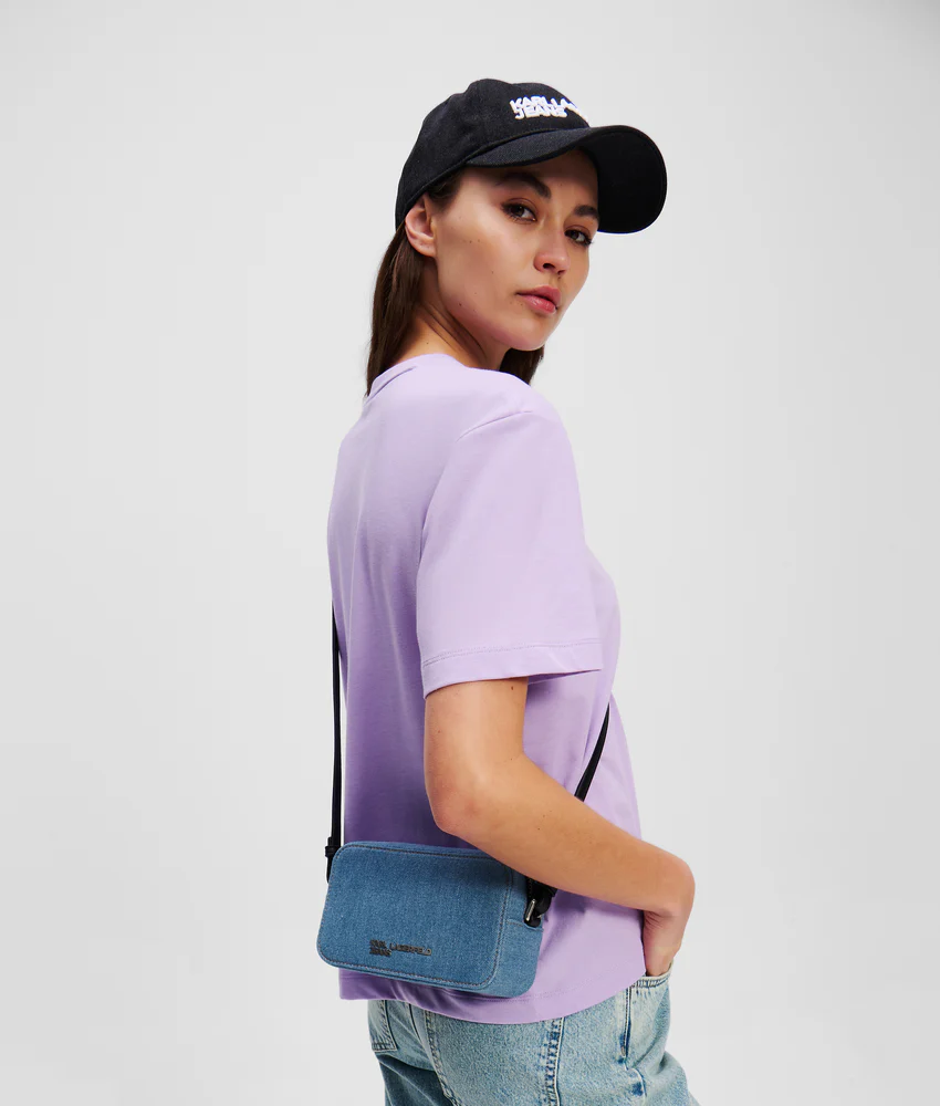 METAL LOGO DENIM CAMERA BAG