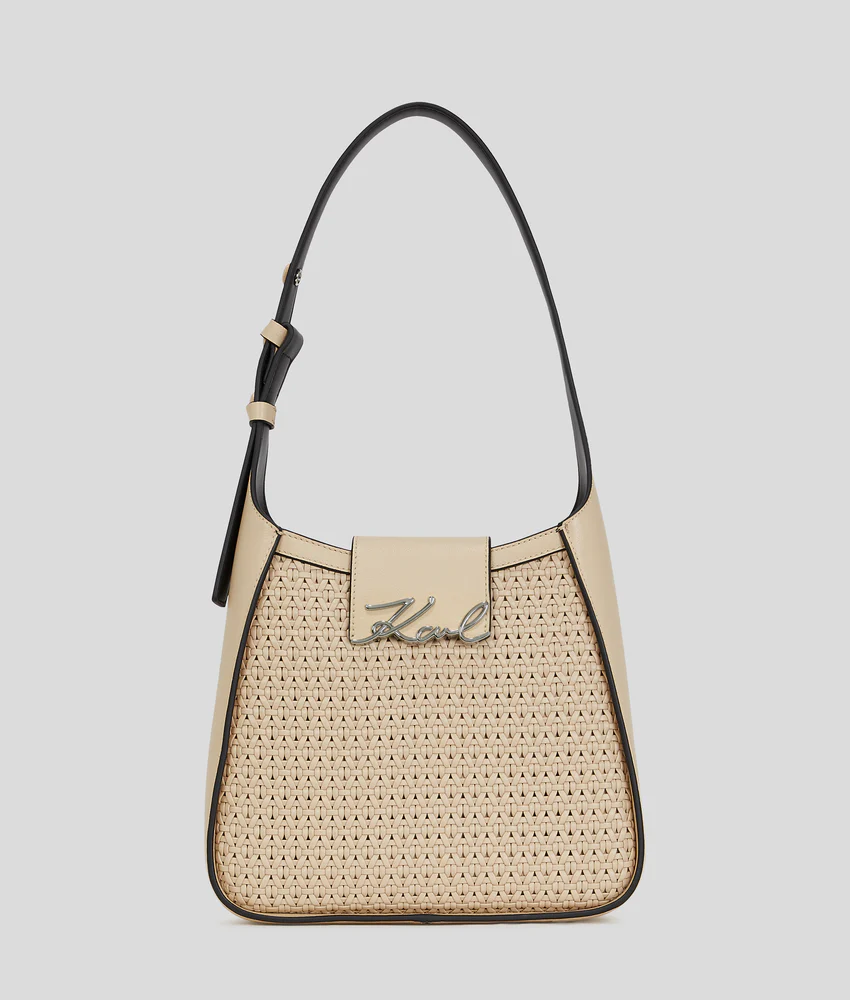 K/SIGNATURE WOVEN HOBO BAG