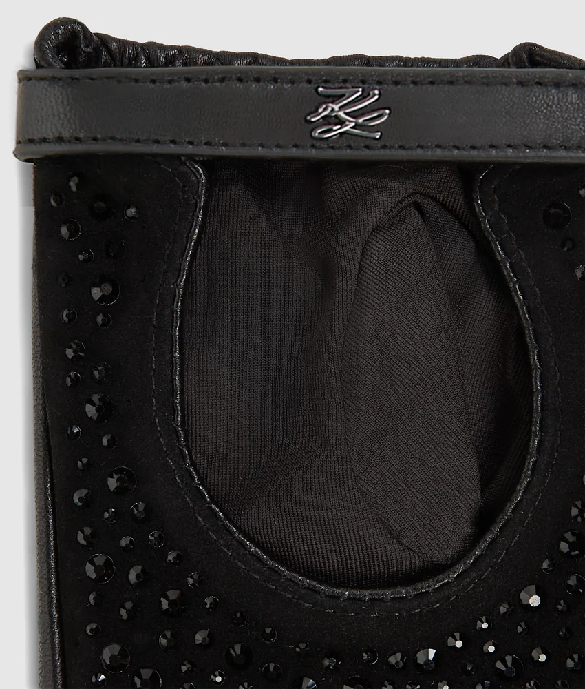 K/Autograph rhinestone fingerless gloves