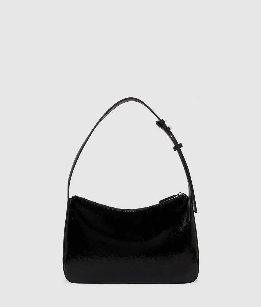 Logo shiny shoulder bag