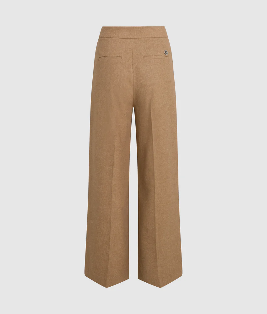 Wool-blend wide leg pants