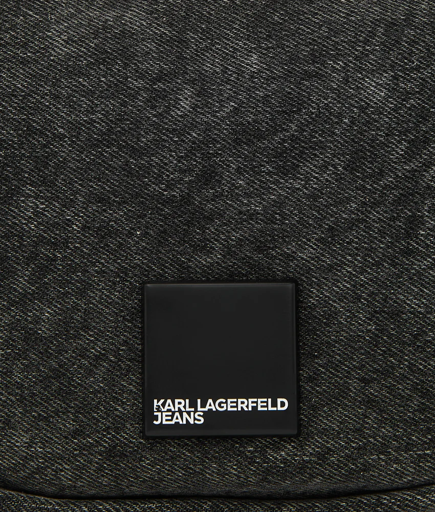 Denim moon shoulder bag