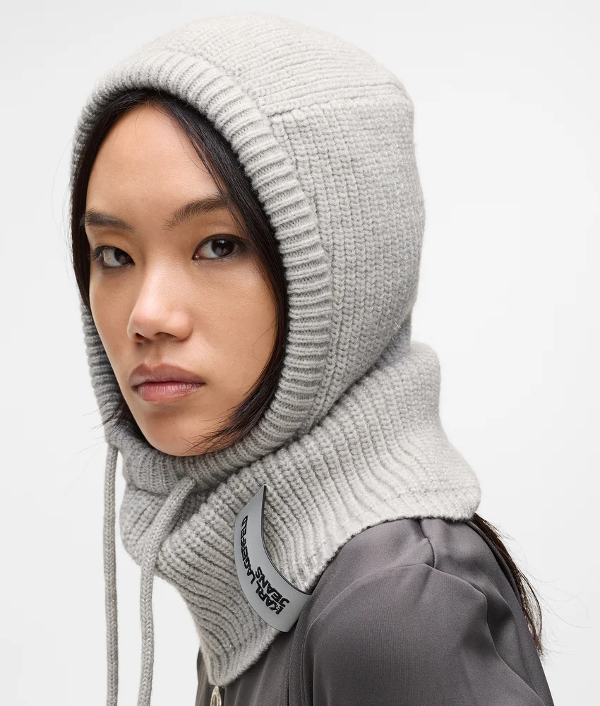 Shiny knitted balaclava