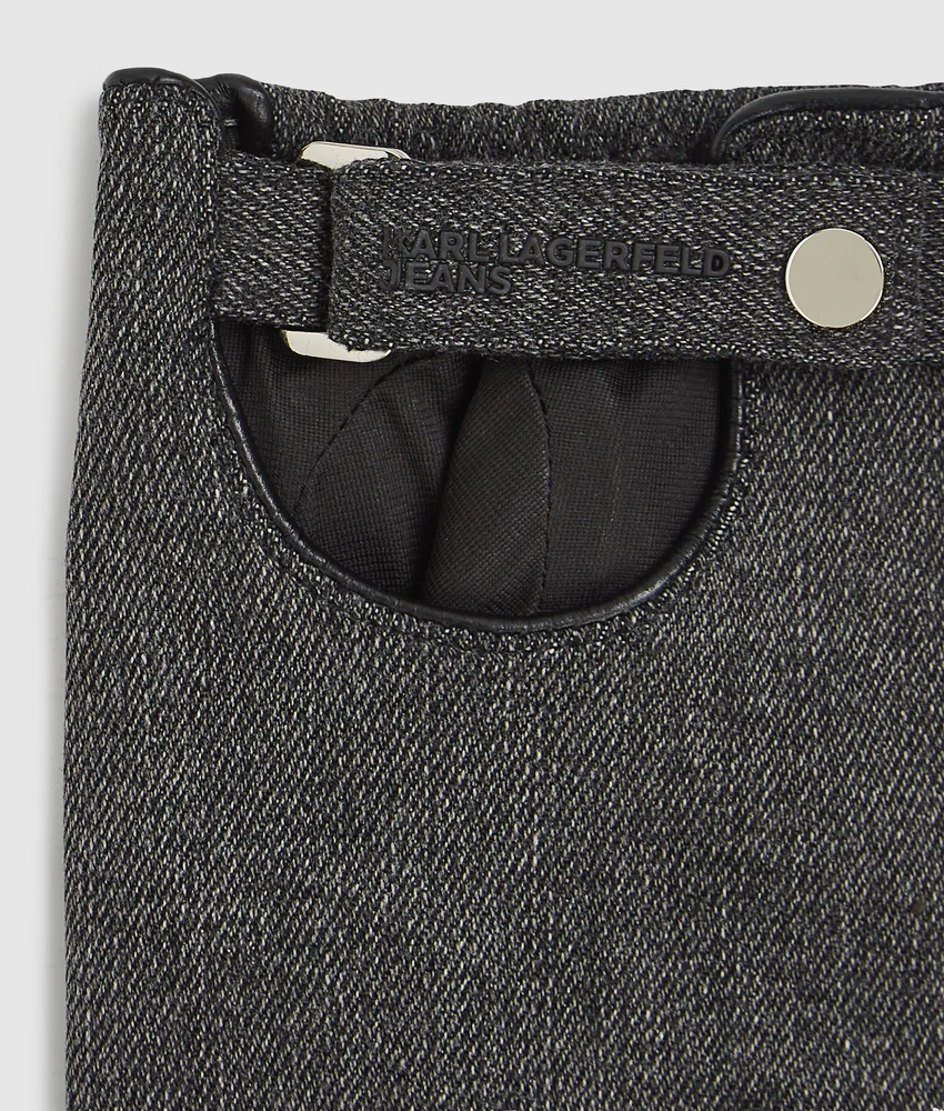 Fingerless denim gloves