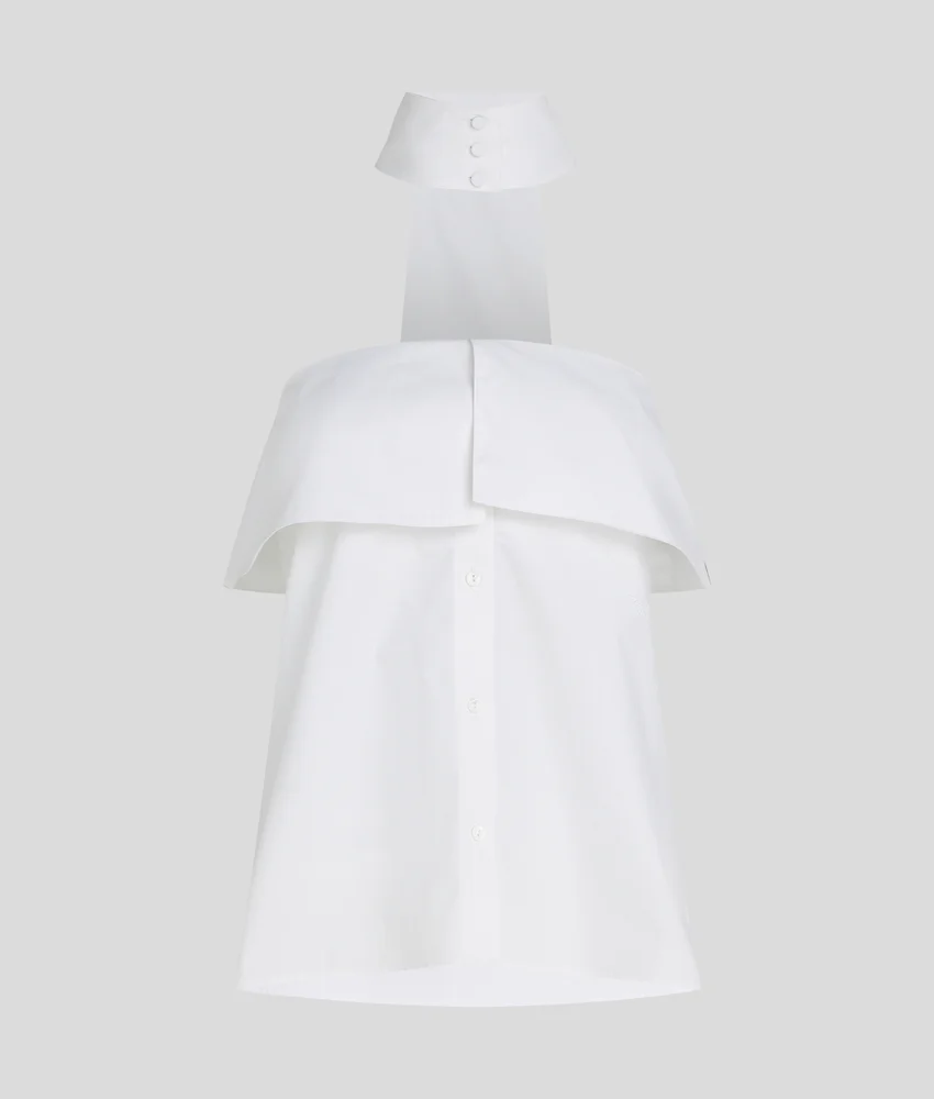 STRAPLESS POPLIN SHIRT