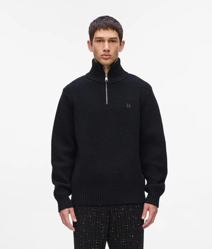 Half-zip turtleneck sweater