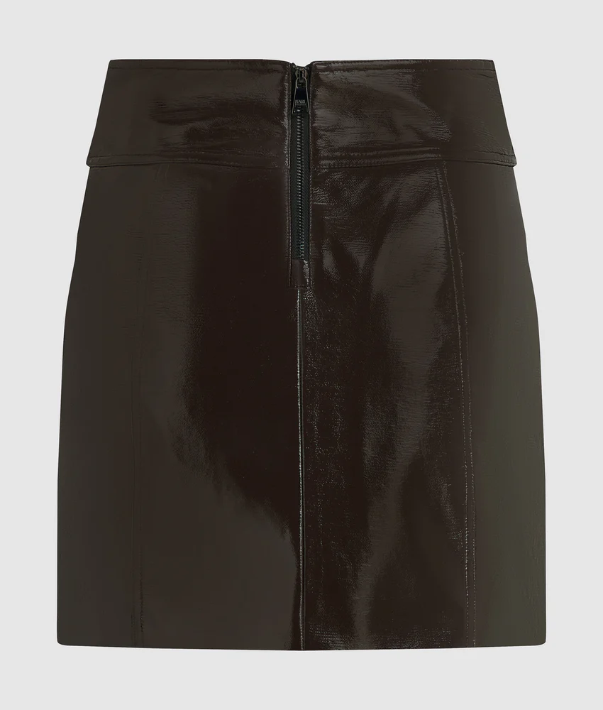 Patent faux-leather skirt