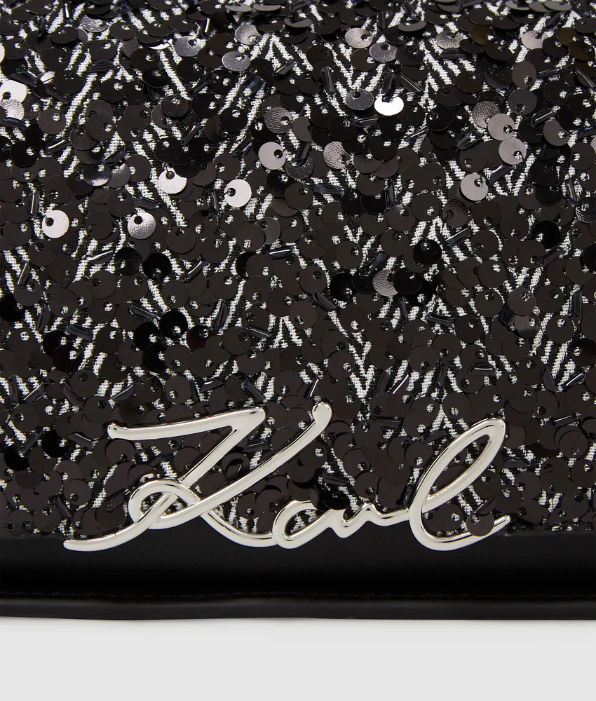 K/Signature sequin crossbody bag