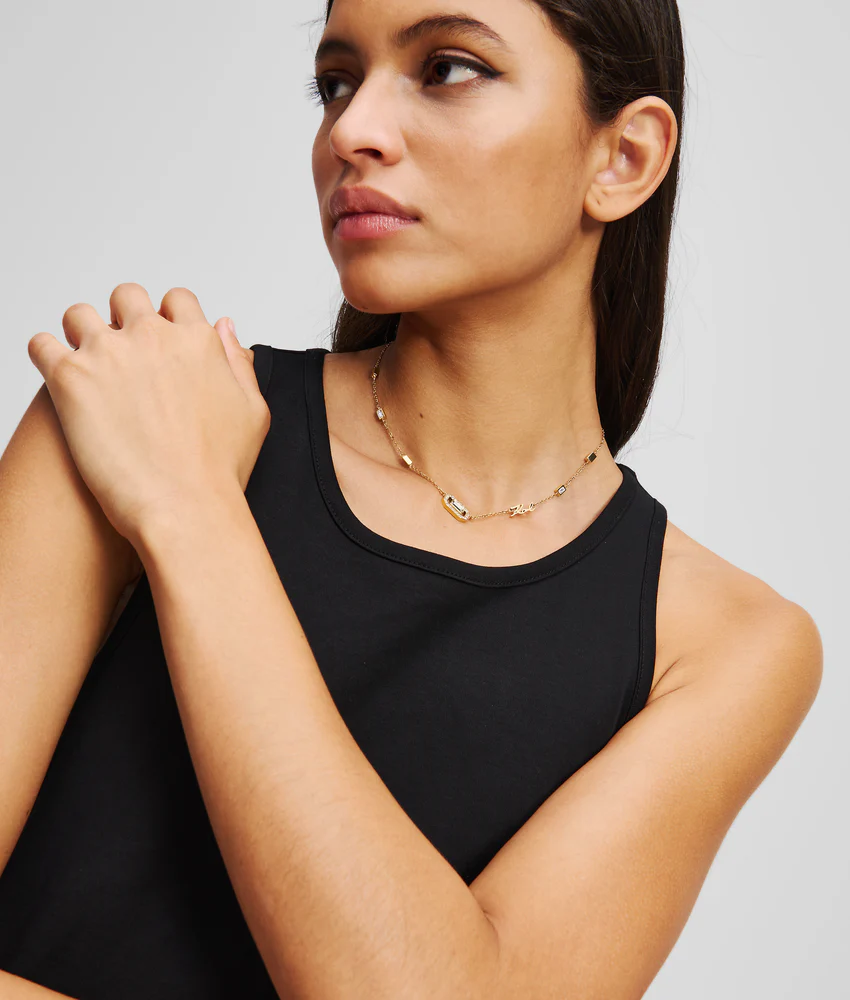 SIGNATURE CRYSTAL CHARM NECKLACE