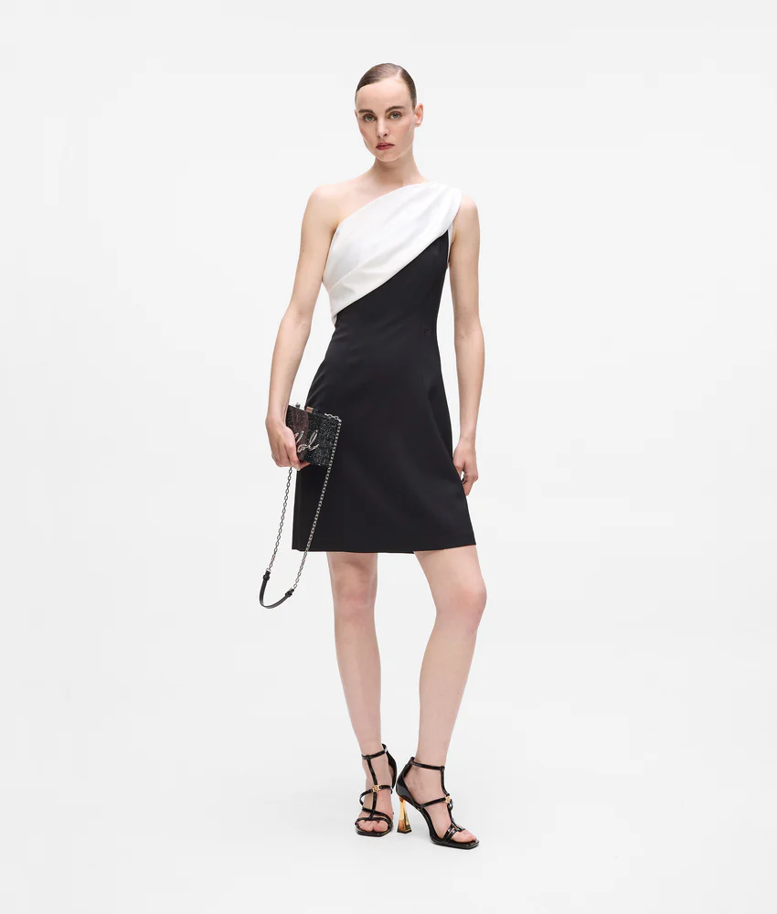 Draped one-shoulder dress