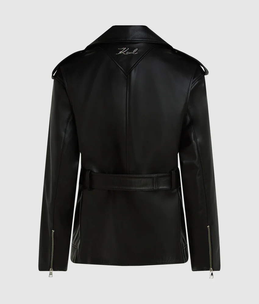 Oversized leather jacket