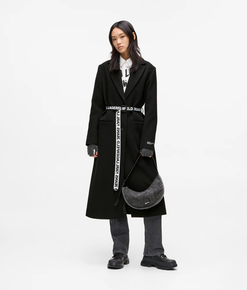 Logo belt coat