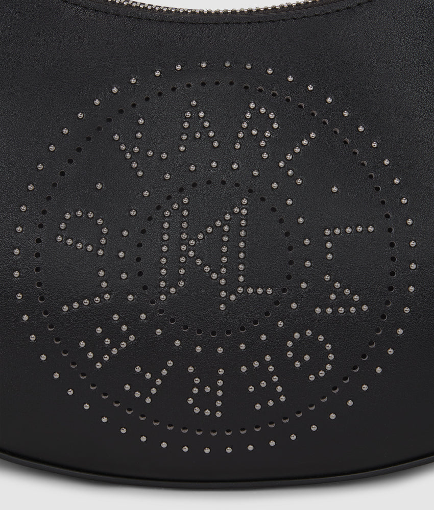 K/Circle studded moon shoulder bag