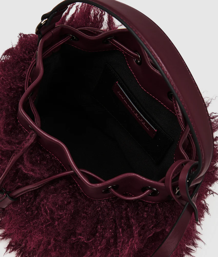 K/Weave faux fur bucket bag