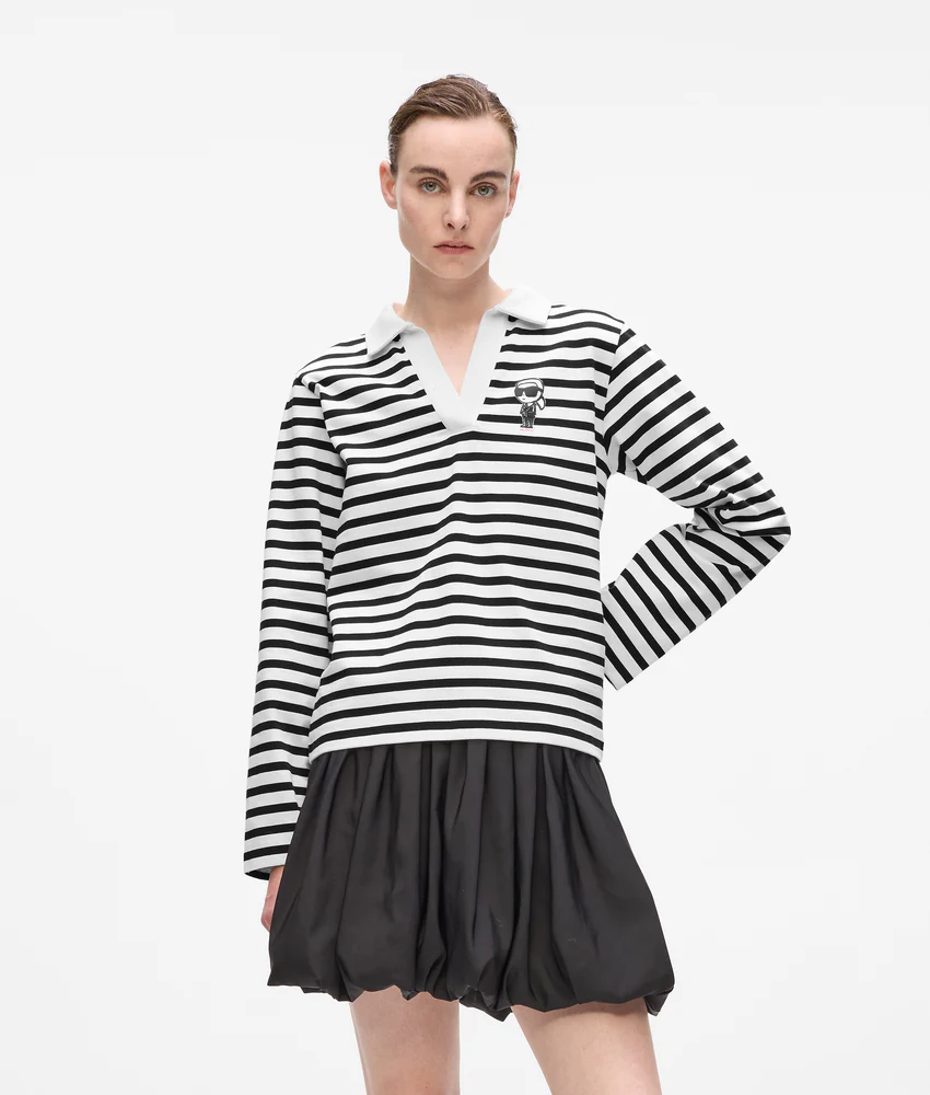 Ikon striped long-sleeved polo shirt