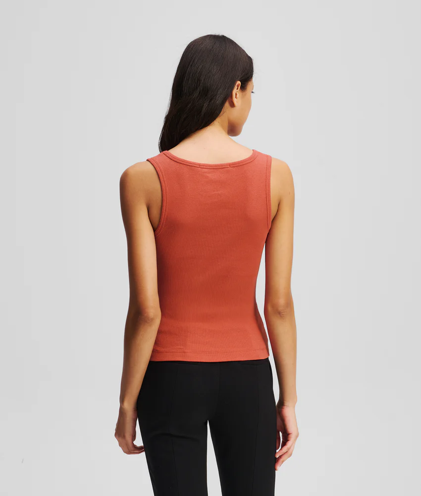 RIBBED V-NECK TANK TOP