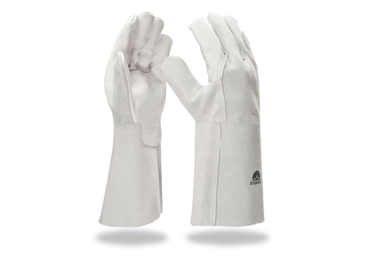 Leather welder's gloves, long