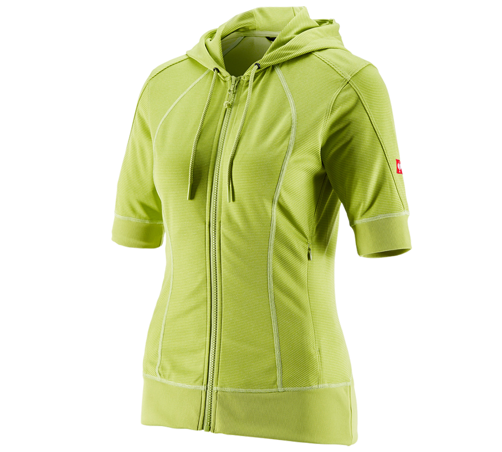 e.s.Funct. hooded jacket stripe 3/4-sleeve,ladies'