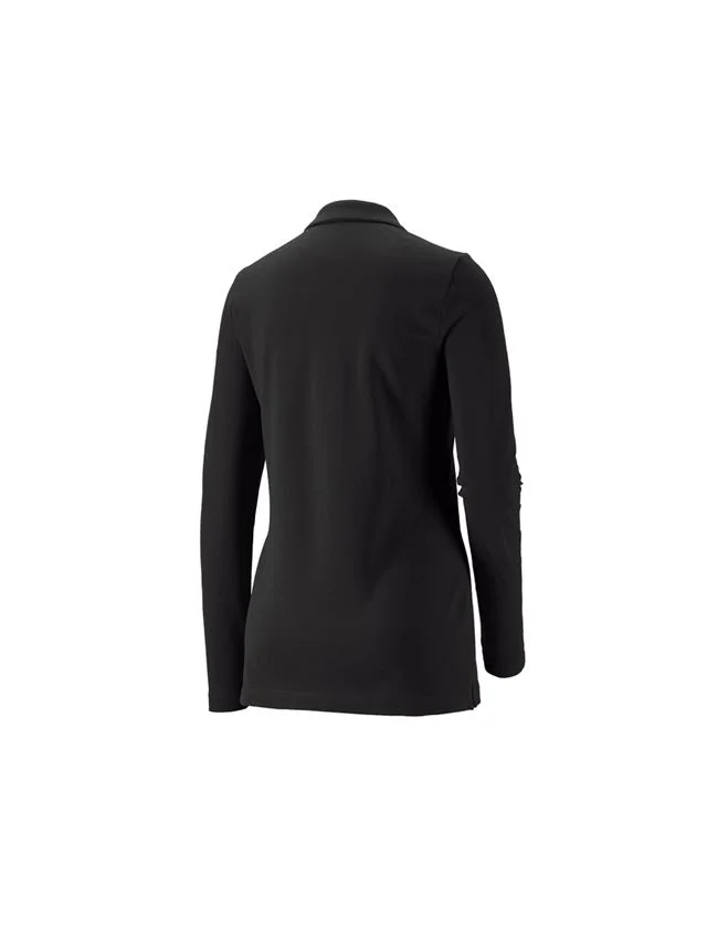e.s. Pique-Polo longsleeve cotton stretch,ladies'