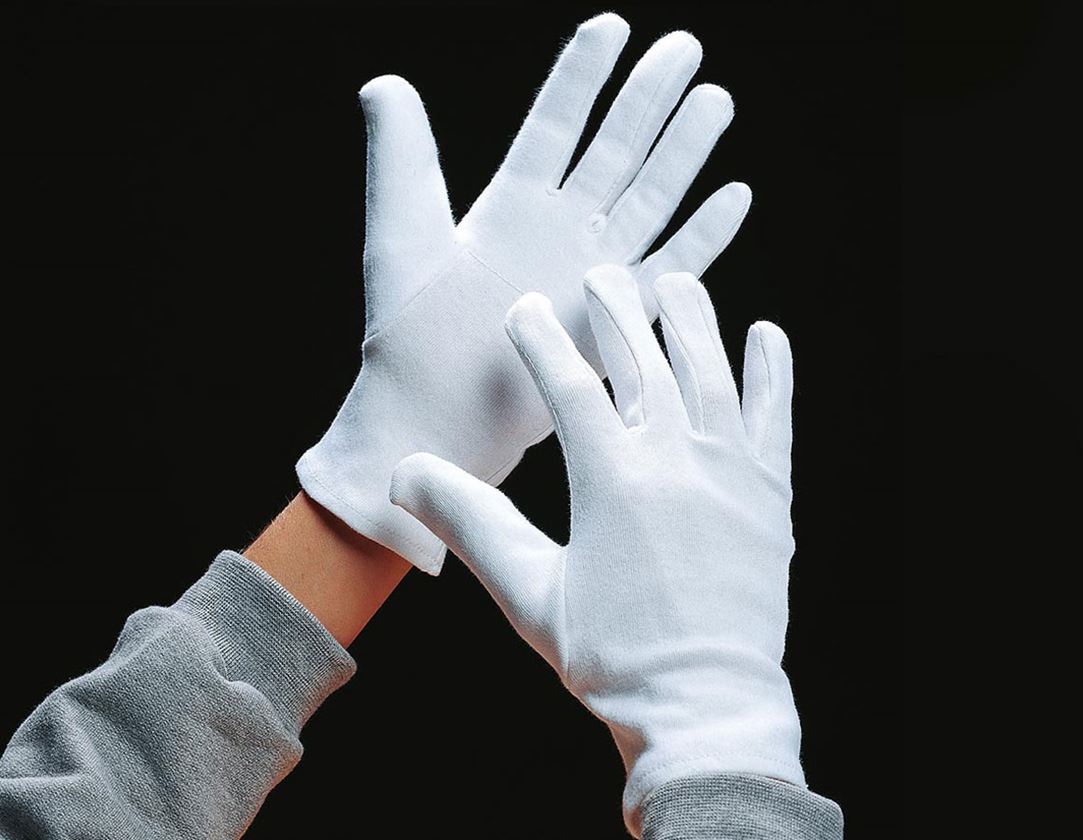 Cotton fourchette gloves, white, pack of 12