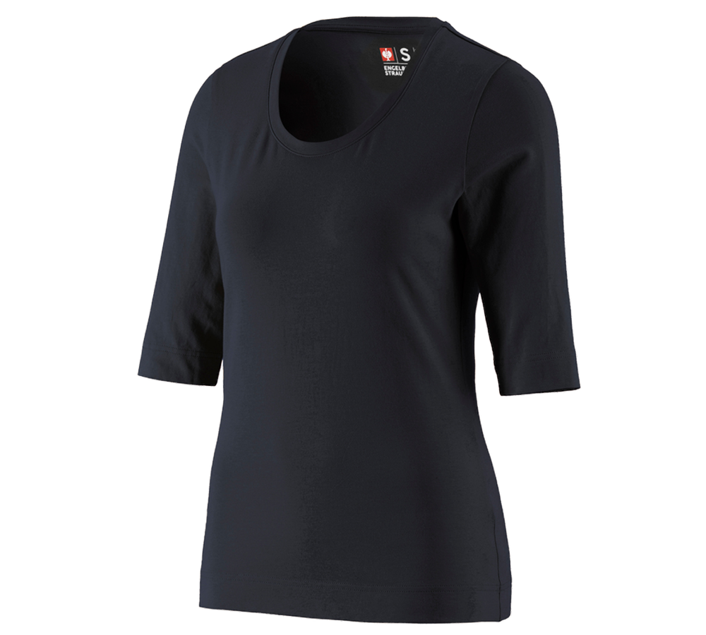 e.s. Shirt 3/4 sleeve cotton stretch, ladies'