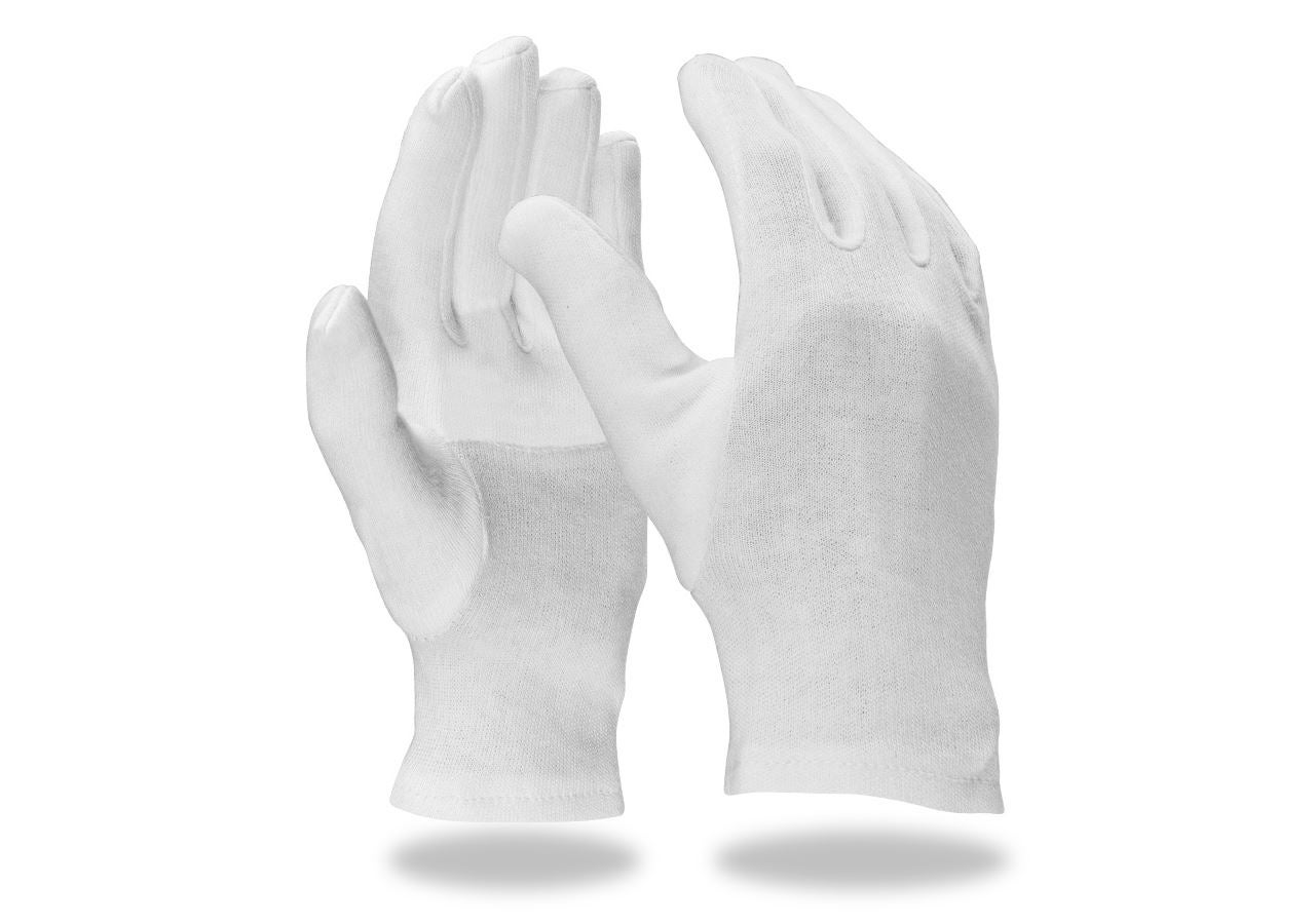 Cotton fourchette gloves, reinforced, pack of 12