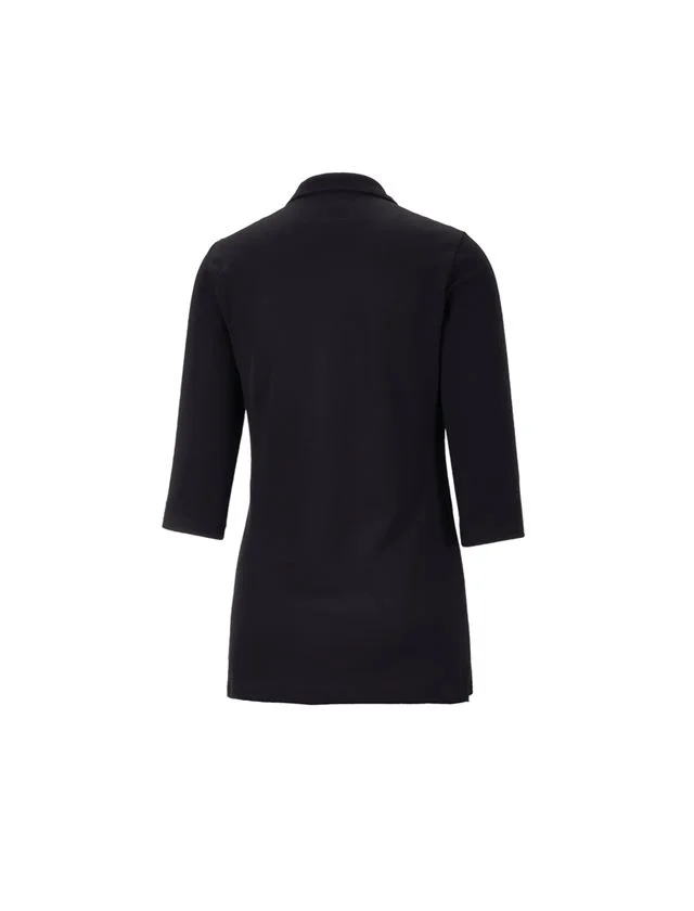 e.s. Pique-Polo 3/4-sleeve cotton stretch, ladies'