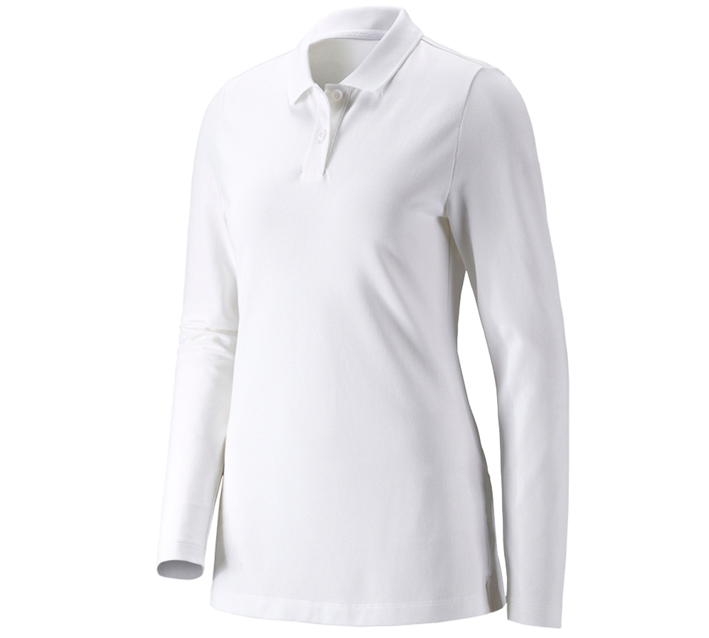 e.s. Pique-Polo longsleeve cotton stretch,ladies'