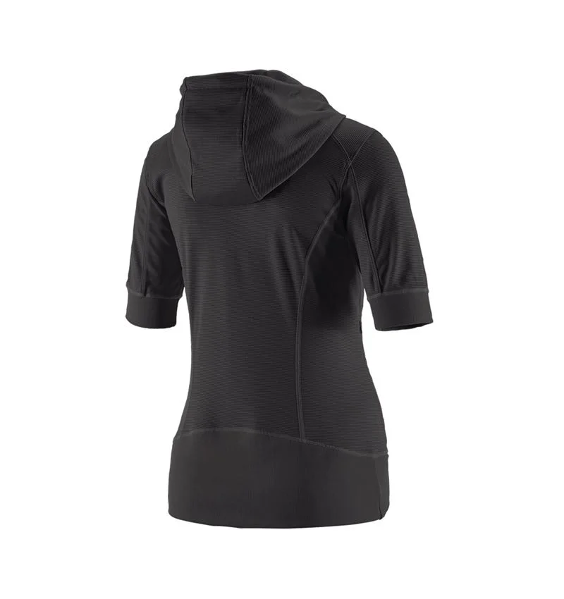 e.s.Funct. hooded jacket stripe 3/4-sleeve,ladies'