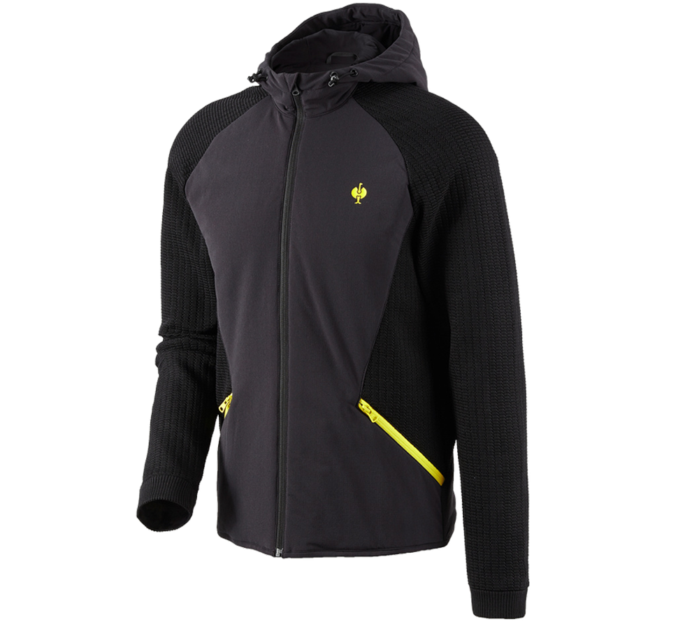 Hybrid hooded knitted jacket e.s.trail