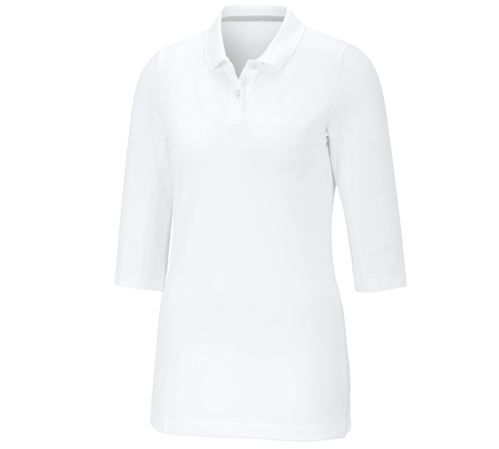 e.s. Pique-Polo 3/4-sleeve cotton stretch, ladies'