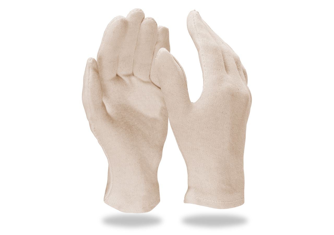Cotton fourchette gloves, natural,pack of 12