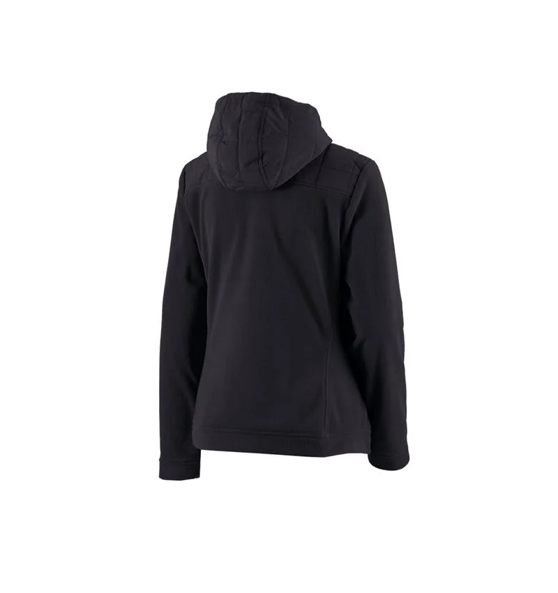 Hybrid fleece hoody jacket e.s.concrete, ladies'