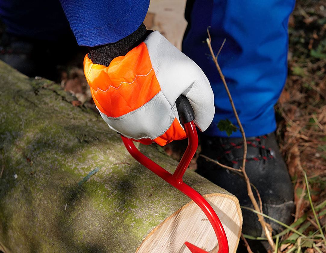 Leather forestry cut protection gloves
