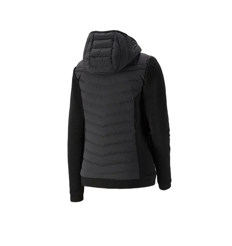 Hybrid hooded knitted jacket e.s.motion ten,ladies