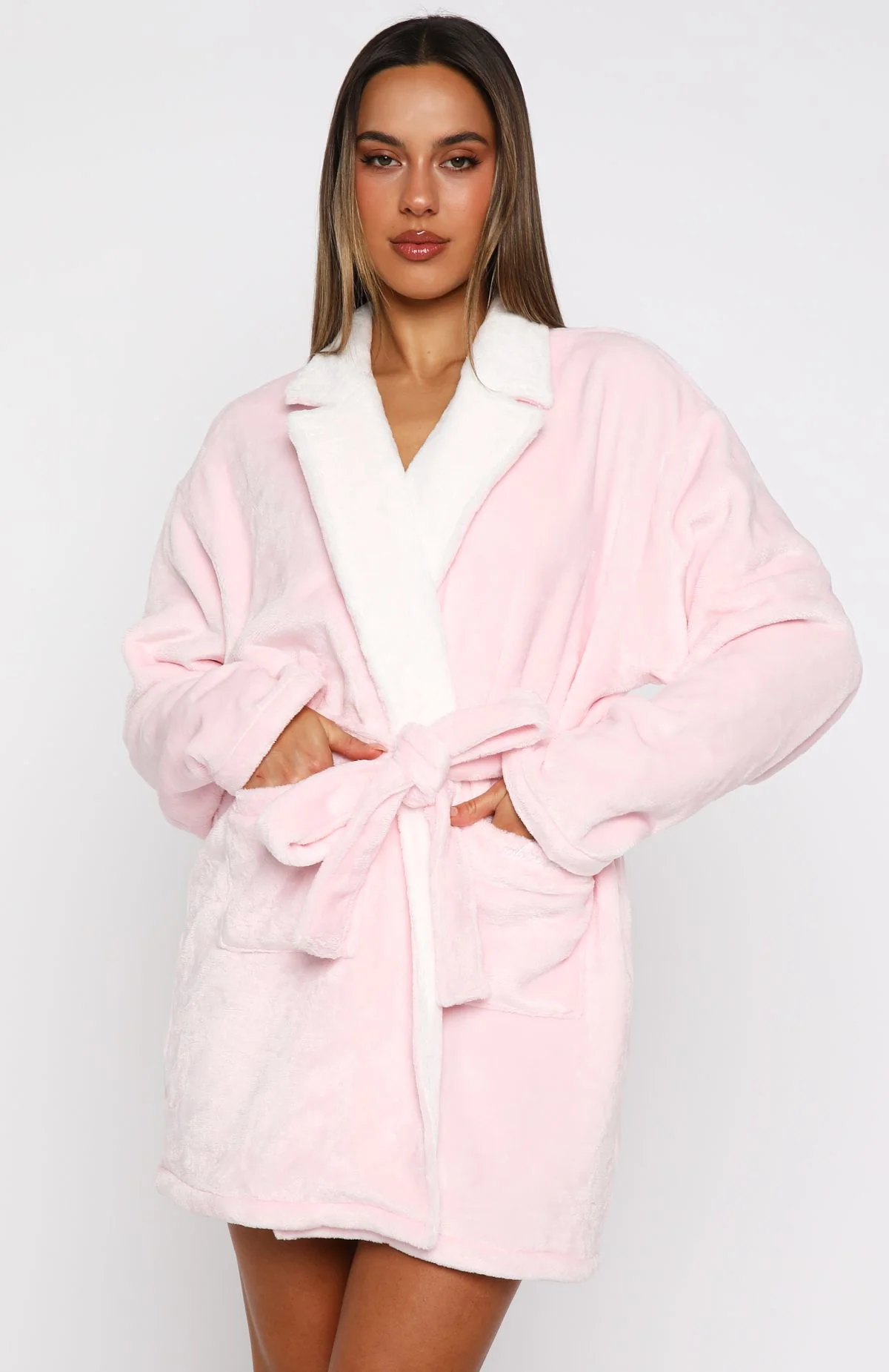 Dial Tone Fluffy Robe Baby Pink
